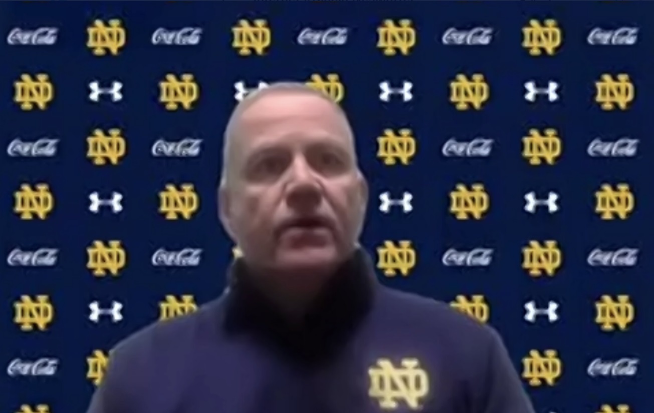 PHOTO Brian Kelly Was Facetiming His Son During Notre Dame Press Conference