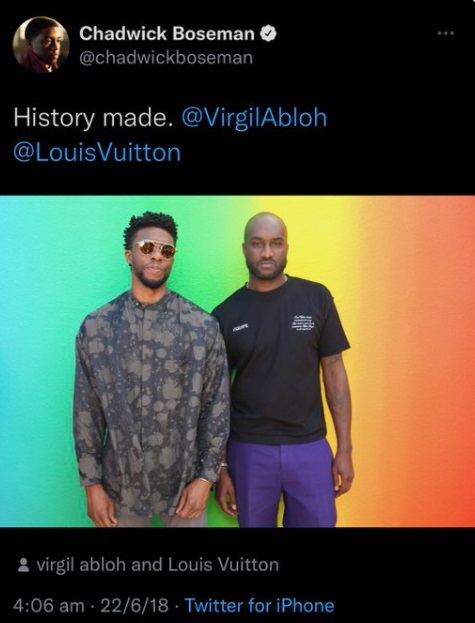 PHOTO Chadwick Boseman With Virgil Abloh And They're Both Gone Now