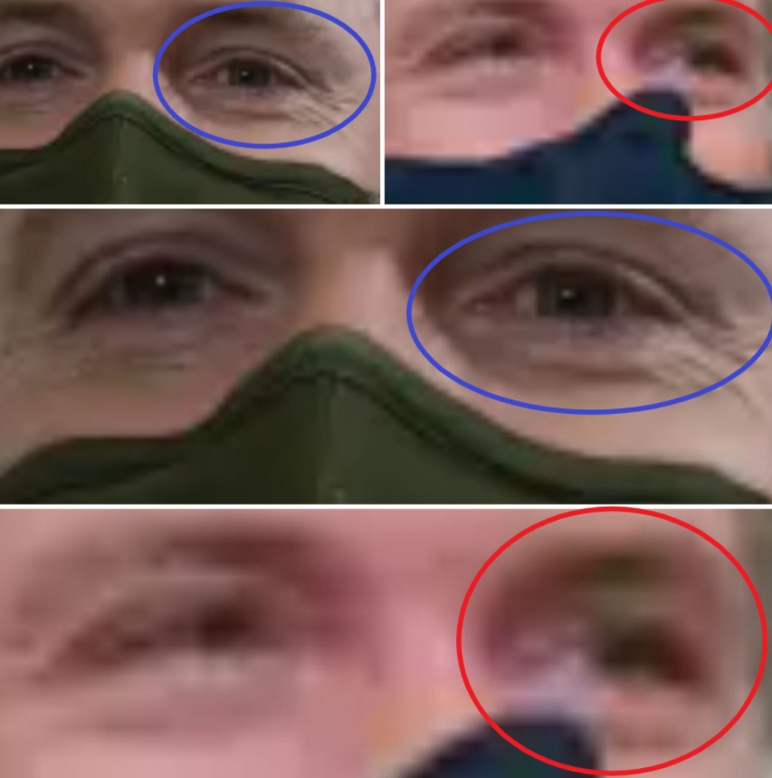PHOTO Close Up Gavin Newsom's Eyes Are Very Funky After Getting Booster Shot
