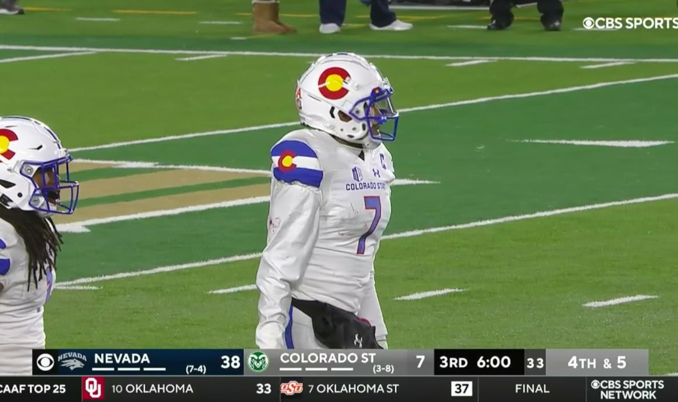 PHOTO Colorado State Football Wearing The State Flag On Their Helmets Saturday Night