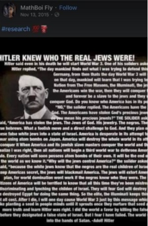 PHOTO Darrell Brooks' Post That Said Hitler Knew Who The Real Jews Were