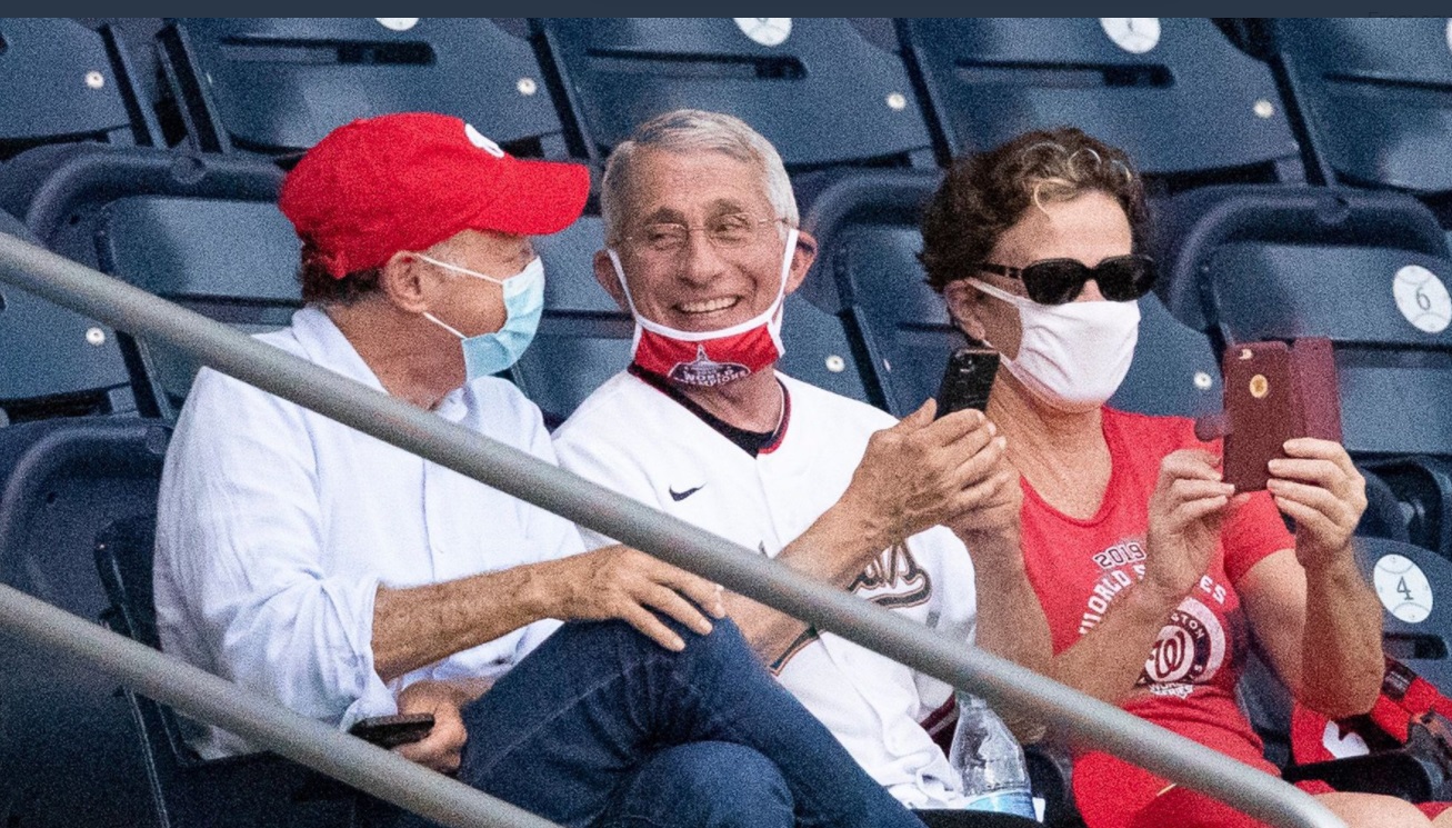 PHOTO Dr Fauci With No Cares In The World At A Washington Nationals Game