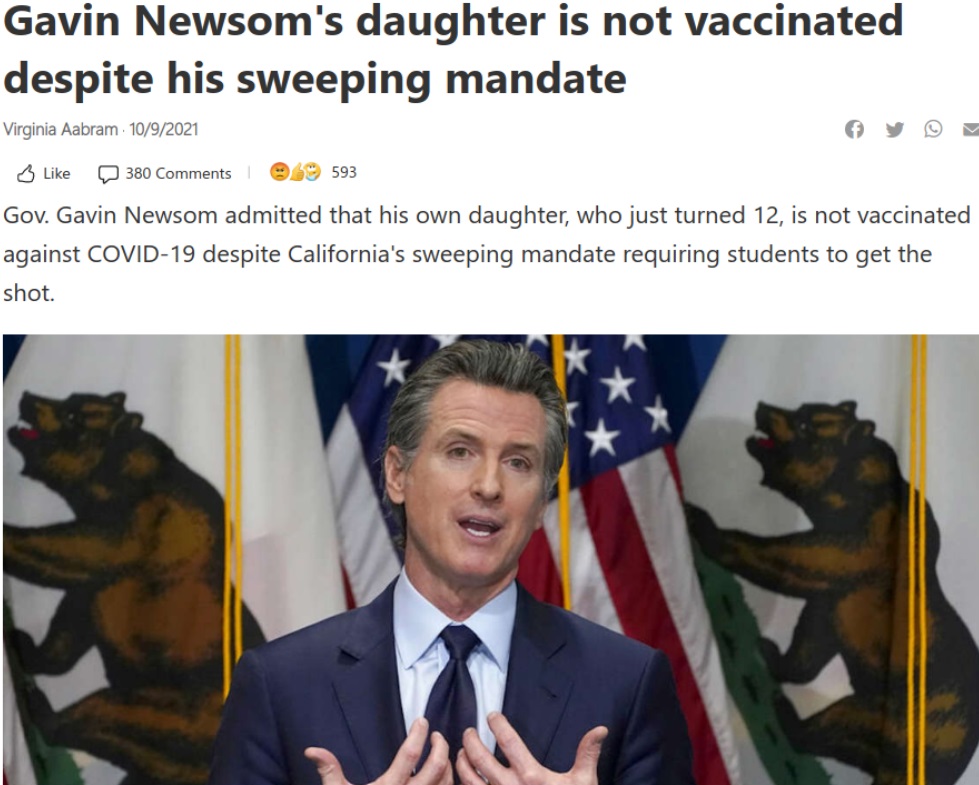PHOTO Gavin Newsom's Daughter Refuses To Get The Vaccine