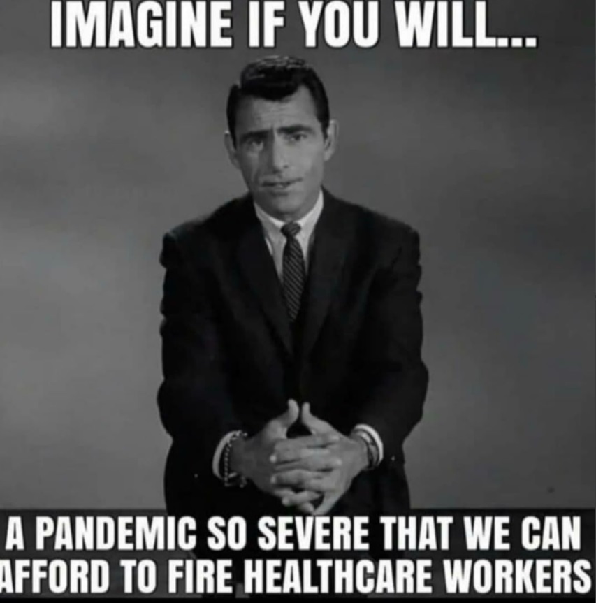 PHOTO Image If You Will A Pandemic So Severe That We Can Afford To Fire Healthcare Workers Meme