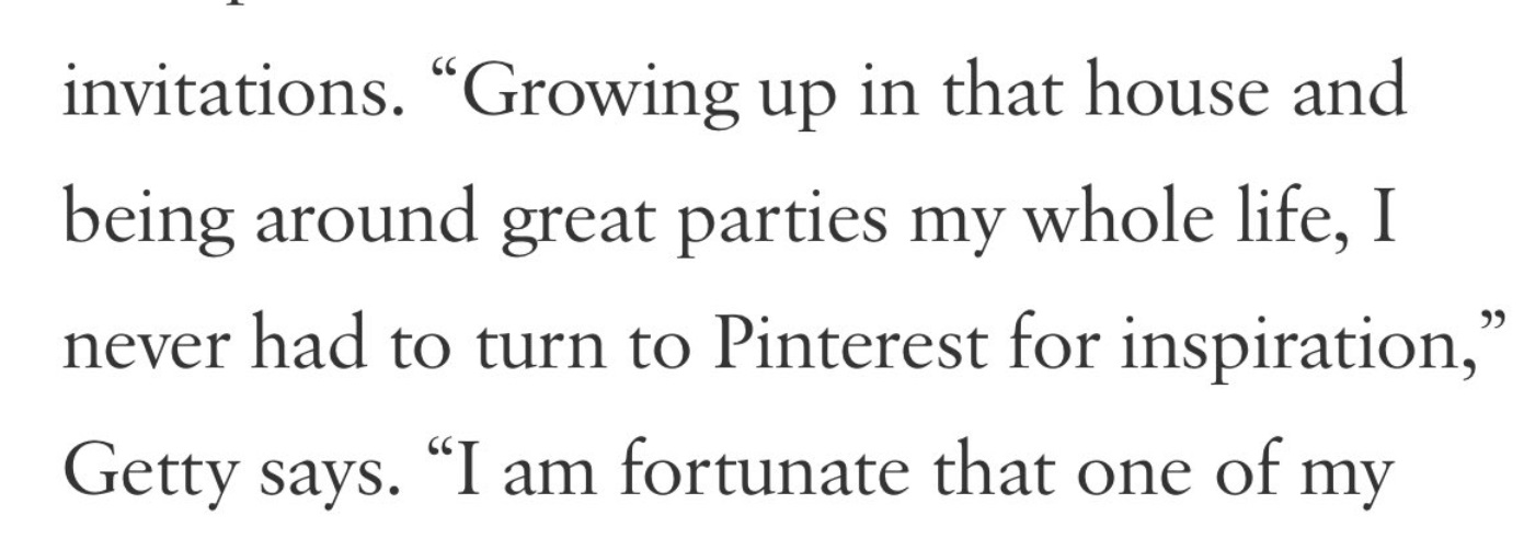 PHOTO Ivy Getty Says About Her Wedding Don't Be Poor Because I Grew Up In A Mansion Surrounded By Great Parties And Never Needed Inspiration From Pinterest Because I Am Fortunate