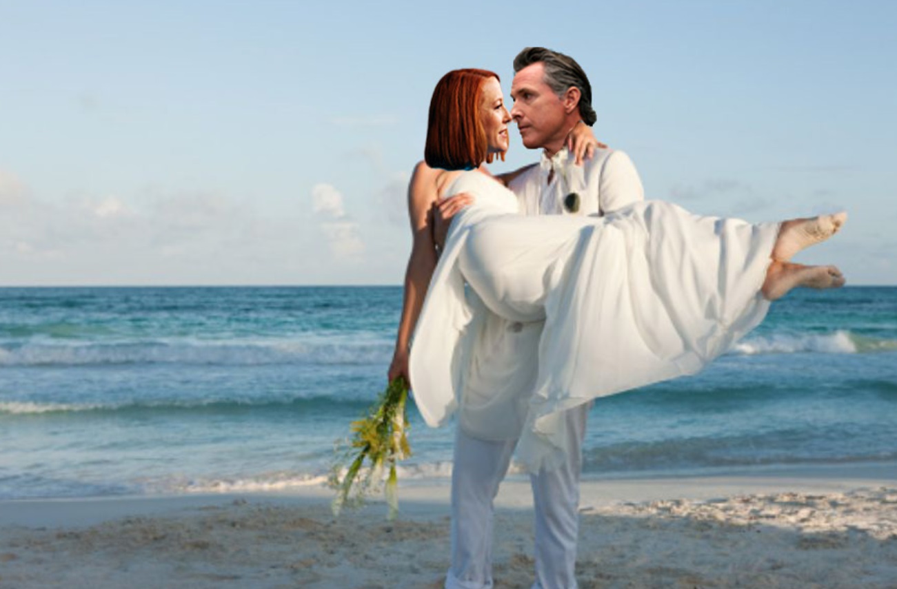 PHOTO Jen Psaki Making Out With Gavin Newsom In All White Clothes On Secluded Beach