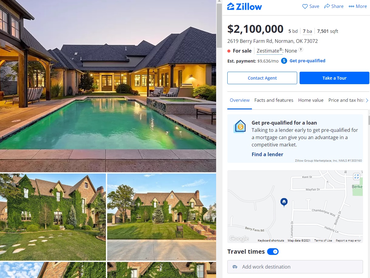 PHOTO Lincoln Riley's $2.1 Million Mansion In Norman Oklahoma Was Already On The Market For 107 Days Before He Accepted The USC Job