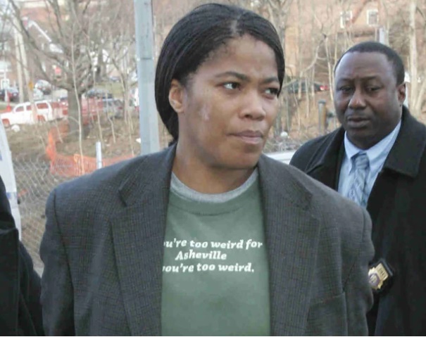 PHOTO Malikah Shabazz Wearing A Shirt That Says You're Too Weird For Asheville You're Too Weird