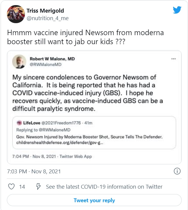 PHOTO Medical Doctor Says He Hopes Gavin Newsom Can Recover Quickly From Difficult Paralytic Syndrome