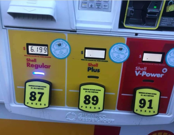 PHOTO Regular Unleaded Gas Going For $6.19 A Gallon In Big Sur California