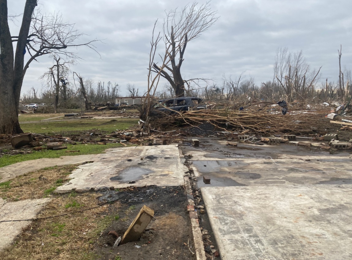 PHOTO All That's Left Of Home On Cardinal Road Right Off US-45 Is Just The Concrete Foundation 