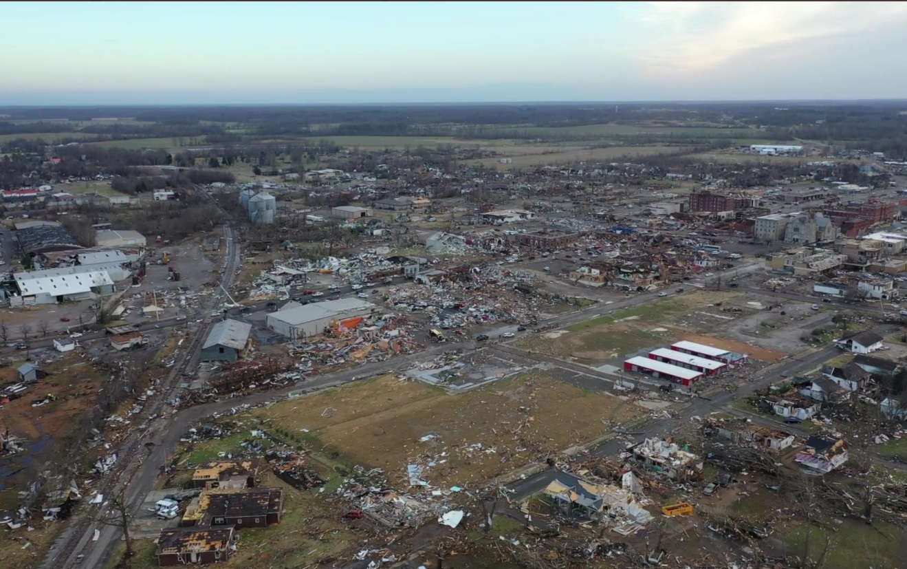 PHOTO Breathtaking View Of What's Left Of Mayfield Kentucky From Over Head