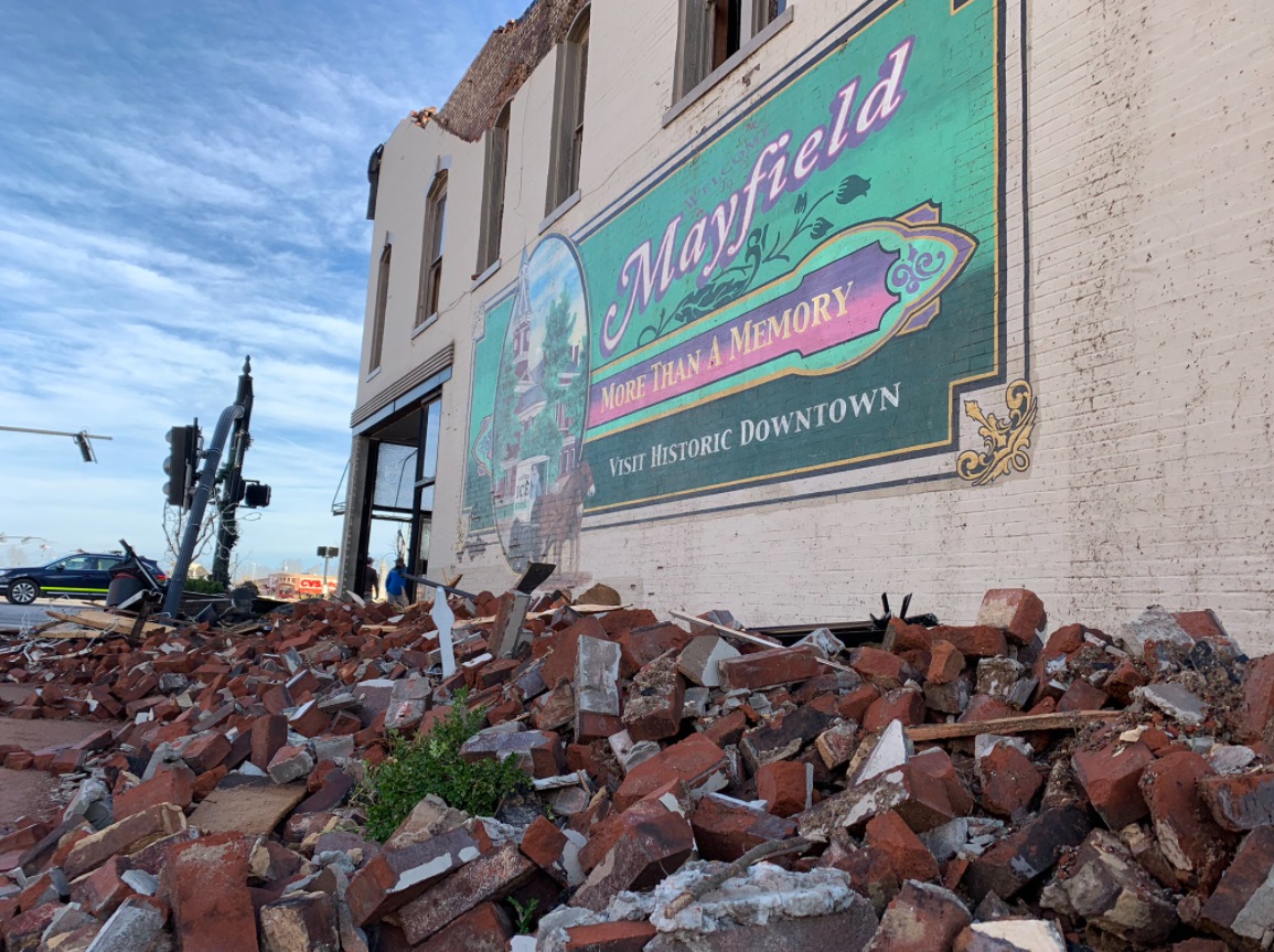 PHOTO Brick Building With The Visit Historic Downtown Mayfield Was Ripped Apart Brick By Brick