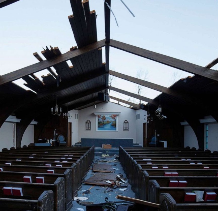 PHOTO Church Roof In Mayfield Kentucky Is Gone But The Hymn Books Are Still There