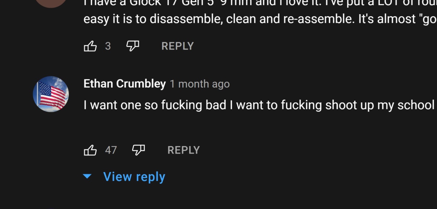 PHOTO Ethan Crumbley Left A Comment Under A Video About A Glock That He Wanted One So Fcking Bad To Shoot Up His School With