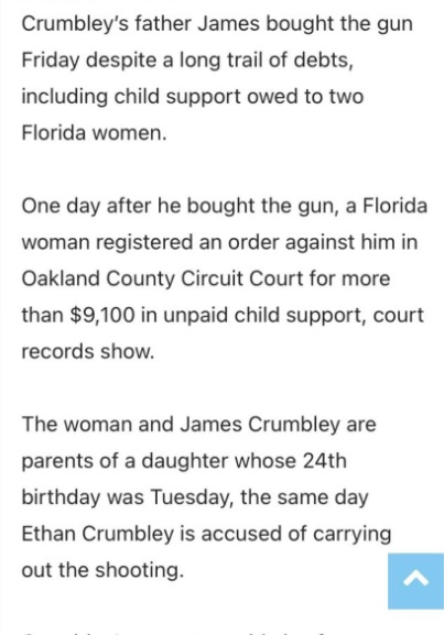 PHOTO Ethan Crumbley's Dad James Owes $9100 In Unpaid Child Support To Florida Woman He Had Child With