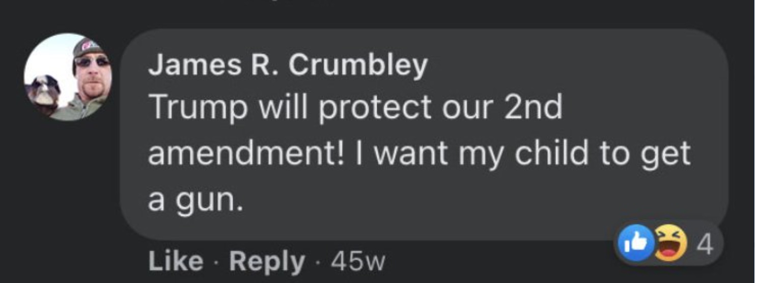 PHOTO Ethan Crumbley's Dad Said On The Internet That Trump Would Protect His Second Amendment Rights If He Got His Child A Gun