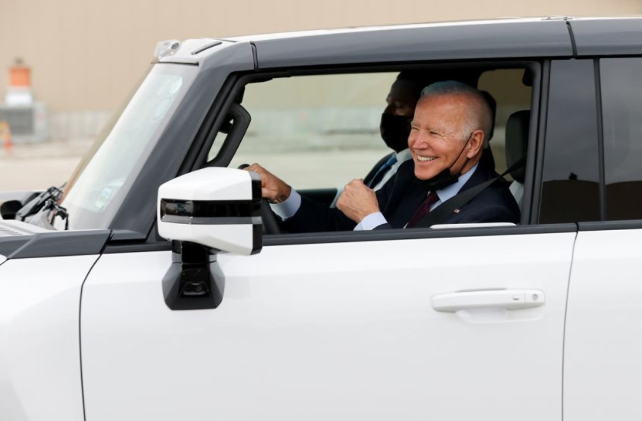 PHOTO Joe Biden Driving A Rivian Truck Will Make You Smile