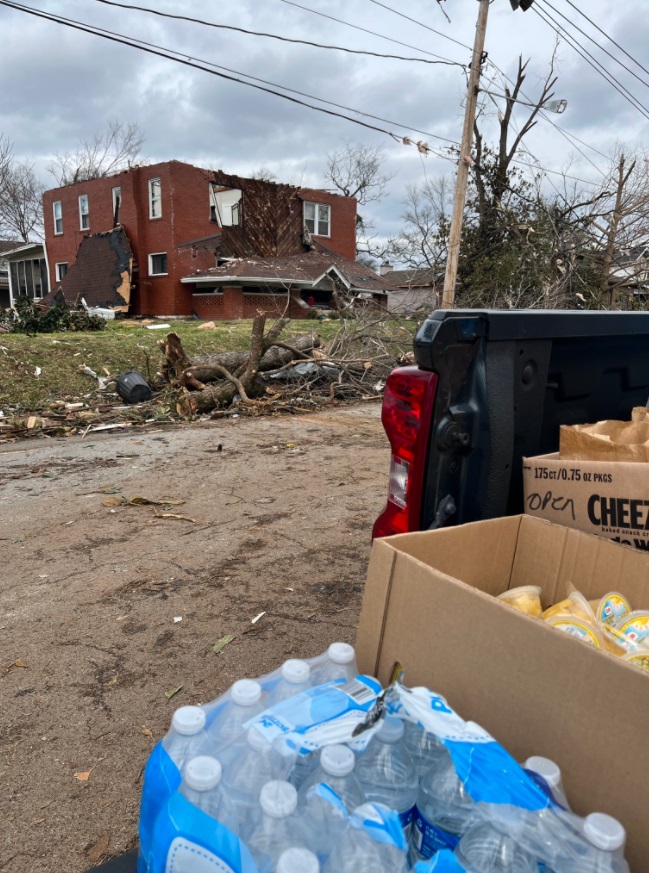 PHOTO Local Superintendent In Mayfield Kentucky Brought Water Food And Supplies To Victims Displaced By Tornado
