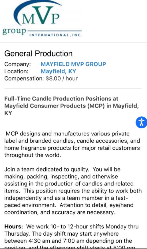 PHOTO Mayfield Kentucky Candle Workers Were Only Making $8 An Hour Working 12 Hour Shifts