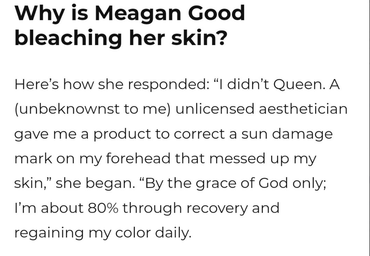 PHOTO Meagen Good Bleaches Her Skin Regularly