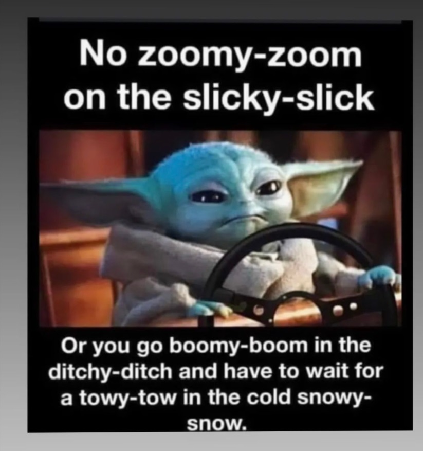 PHOTO No Zoomy-Zoom On The Slicky-Slick Or You Go Boomy-Boom In The Ditchy Ditch Seattle Snow Meme