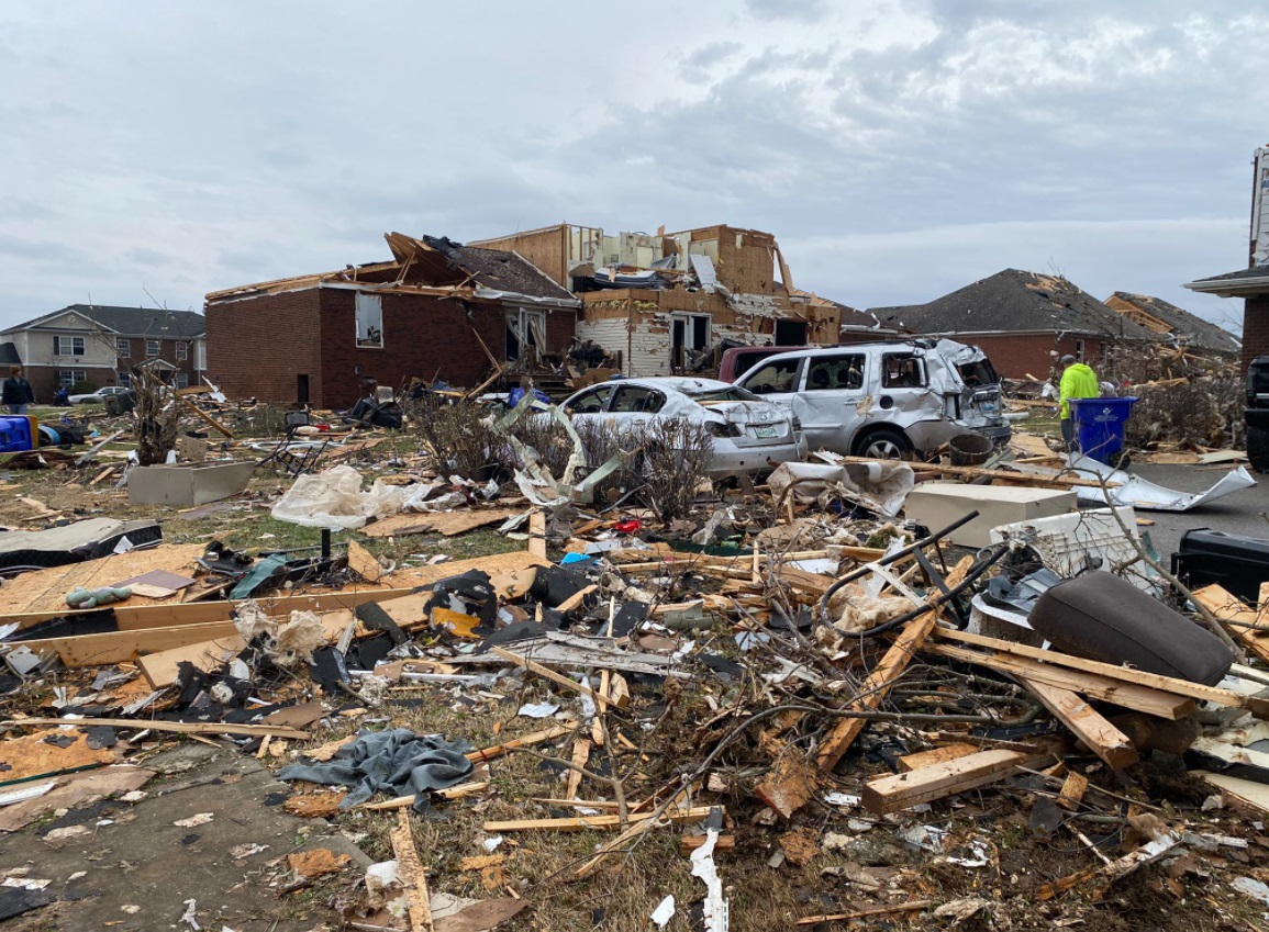 PHOTO Of Homes Destroyed By Tornado In Bowling Green Kentucky