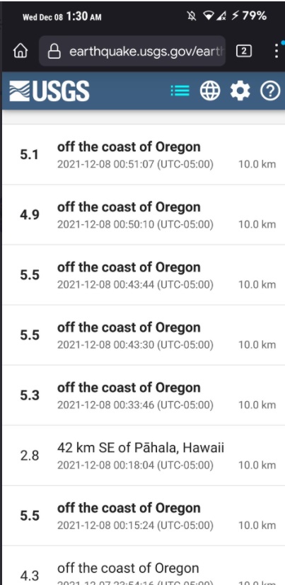 PHOTO Oregon Had 7 Earthquakes In A Row