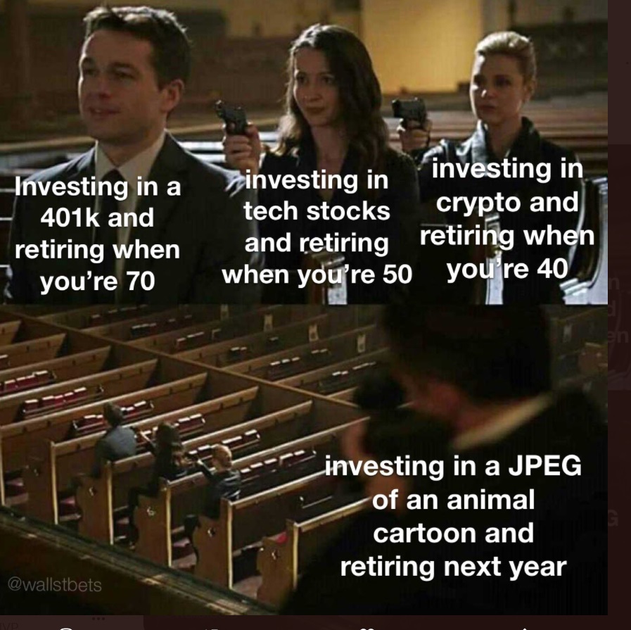 PHOTO The Current State Of Investing Invest In A JPEG Of An Animal Cartoon And Retire Next Year Meme