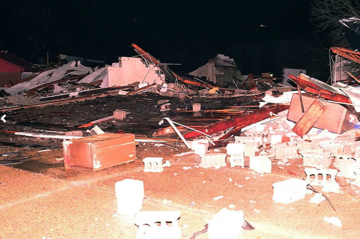 PHOTO The Foundation Of Buildings Are Just Gone And Scattered on The Ground In Mayfield Kentucky