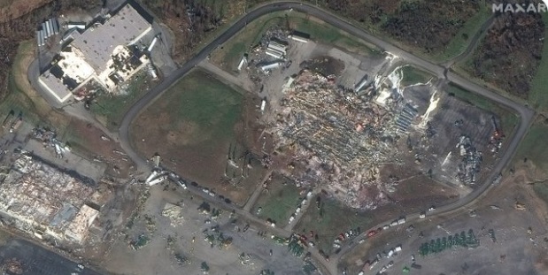 PHOTO View Of Mayfield Kentucky From An Airplane Showing The Mind Blowing Damage