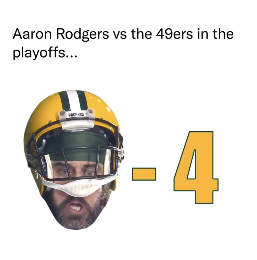 PHOTO Aaron Rodgers Vs The 49ers In The Playoffs Meme