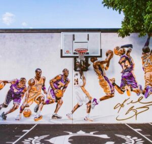 PHOTO Amazing Kobe Bryant 8 And 24 Mural In Brisbane Australia Above A Basketball Court