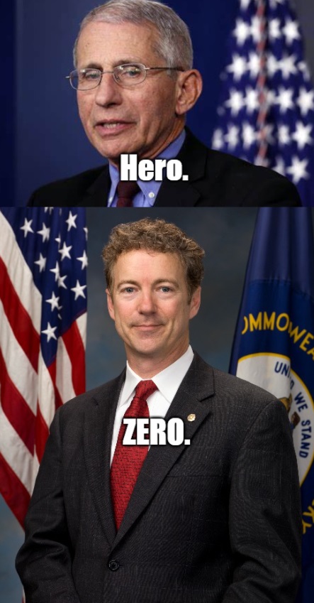 PHOTO Dr Fauci Hero Rand Paul Zero Meme