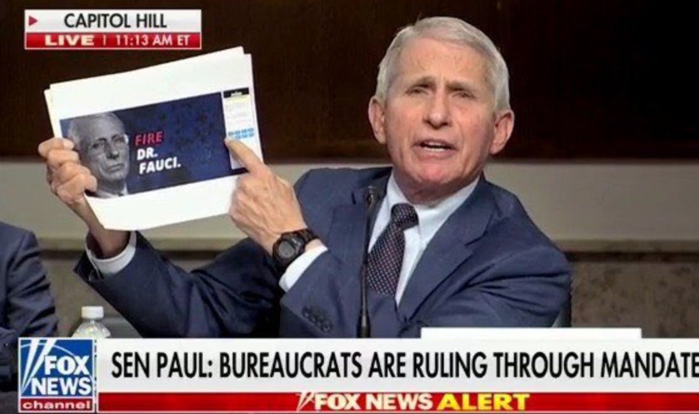 PHOTO Dr Fauci Holding A Fire Dr Fauci Sign