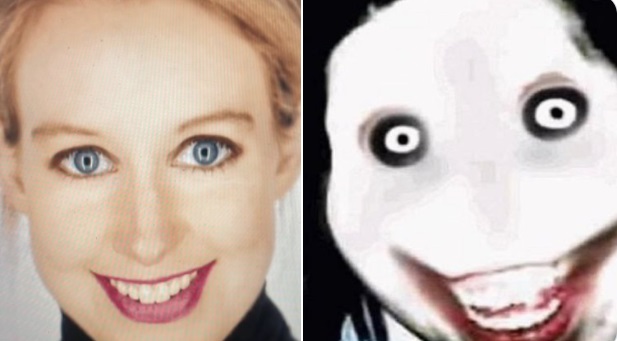 PHOTO Elizabeth Holmes Looks Like Jeff The Killer With Her Pyscho Eyes