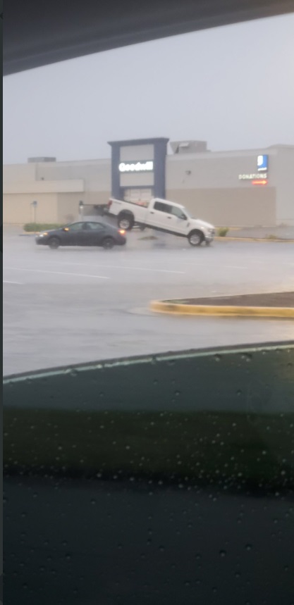 PHOTO Fort Myers Tornado Lifted Up Ford F-150 Truck Into The Air