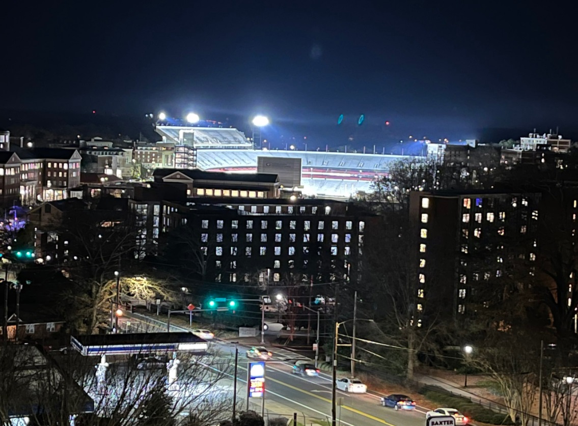 PHOTO Georgia Bullsdogs Stadium Lit Up On Tuesday Night In Honor Of The National Champions