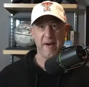 PHOTO Jeff Goodman Has Turned Into A Texas Tech After Trash Talking Them He's No Wearing A Red Raiders Hat During On-Air Segments