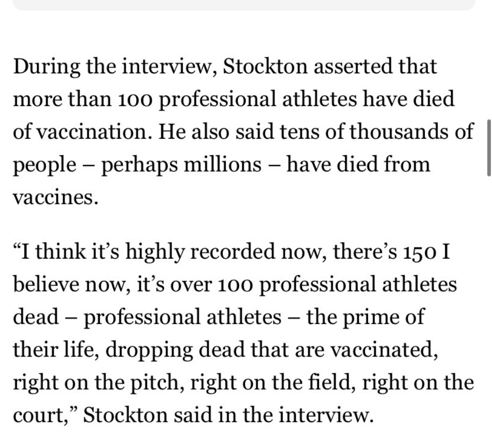 PHOTO John Stockton Lost His Gonzaga Basketball Season Tickets And Made Aaron Rodgers Look Sane By Saying 100 Professional Athletes Have Died Of COVID Vaccination