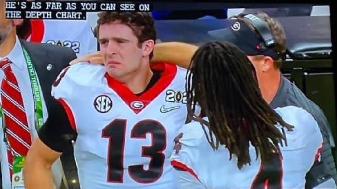 PHOTO Kirby Smart Trying To Comfort Stetson Bennett While He's Crying