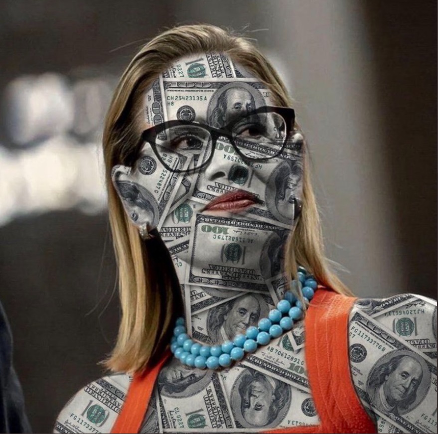 PHOTO Kyrsten Sinema's Skin Turned Into $100 Dollar Bills Meme