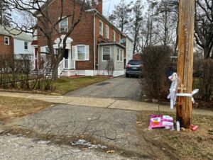 PHOTO Memorial That Was Setup Outside Lauren Smith-Fields House In Bridgeford CT