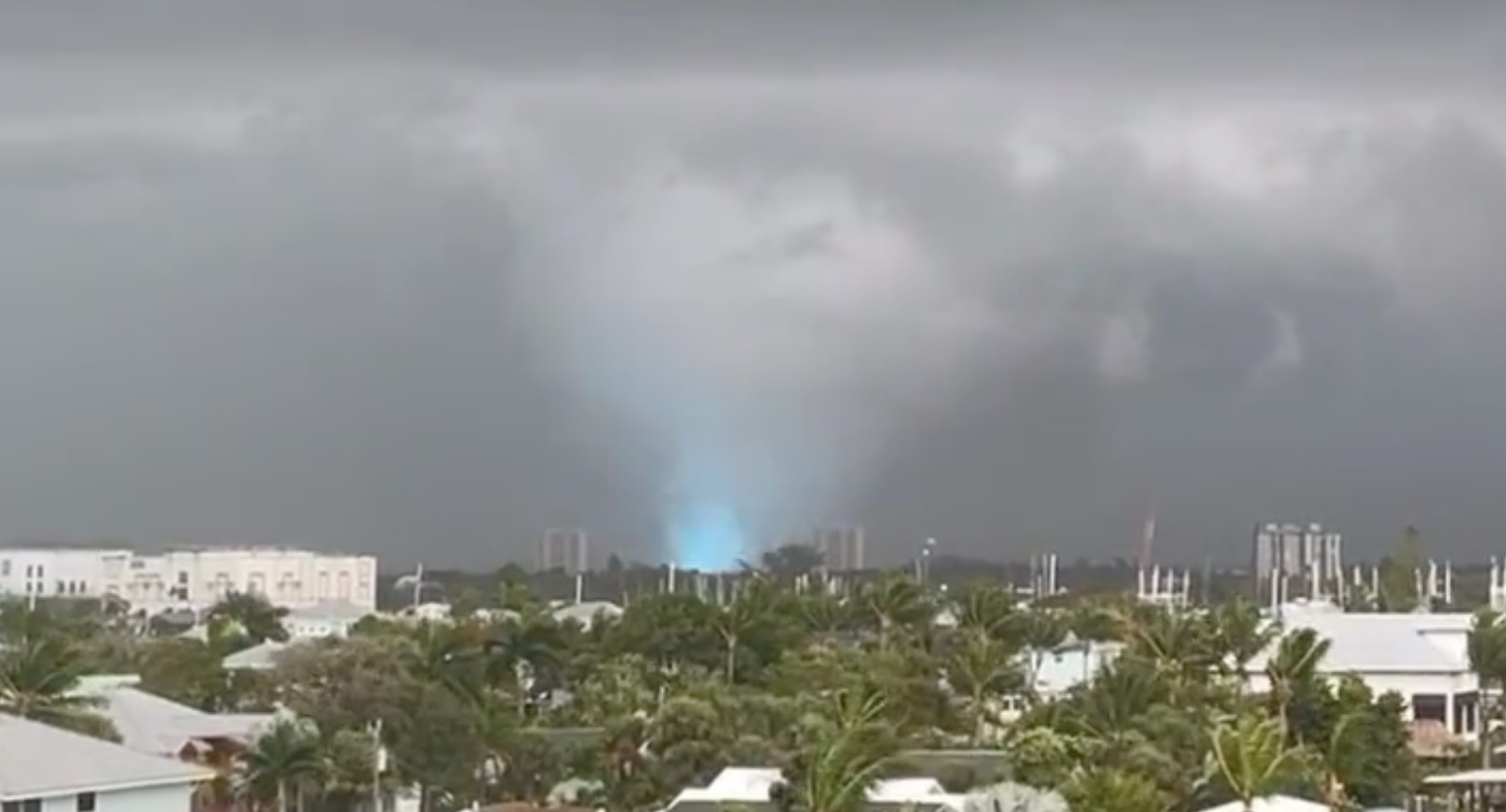 PHOTO Of Power Flash Lighting Up Tornado Blue In Fort Myers Beach