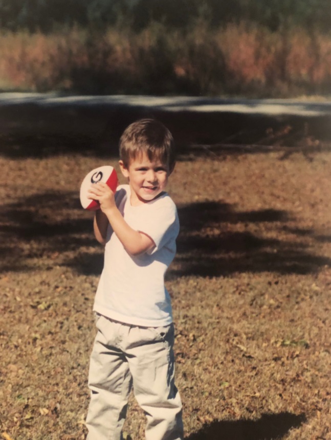 PHOTO Stetson Bennett Throwing A Football When He Was A Toddler