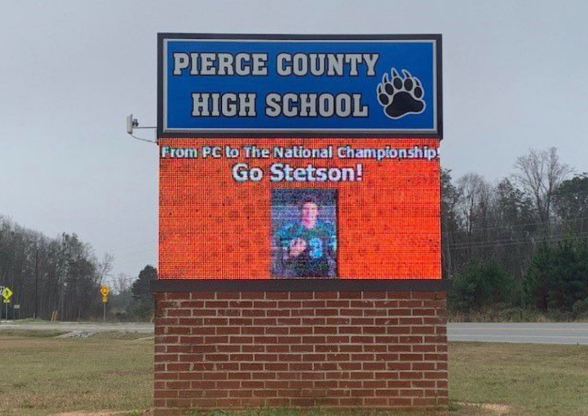 PHOTO Stetson Bennett's High School In Backshear Georgia Put Him On School Sign