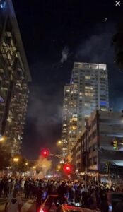 PHOTO At The Peak Of The Crowd In Downtown LA Look At Over 200 Rams Fans Making A Ruckus In Downtown LA