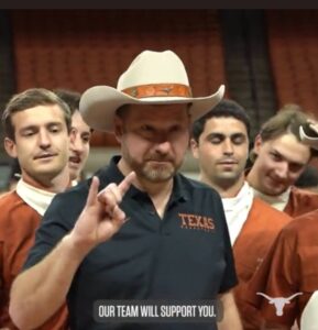 PHOTO Chris Beard Wearing A Texas Longhorns Themed Cowboy Hat Inside Frank Irwin Center