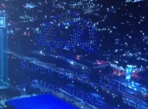 PHOTO Drones Over Downtown Los Angeles Spell Out “LA Super Bowl Champions”