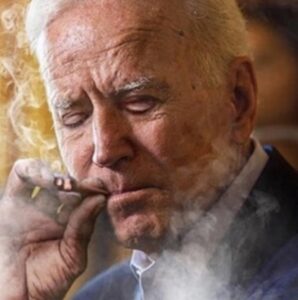 PHOTO Joe Biden Puffing On A Big Cigarette And Making A Huge Cloud Of Smoke